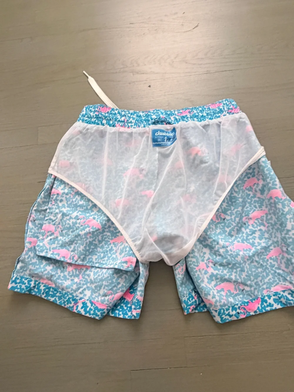 chubbies AXS Flamingo Pattern Swim trunks